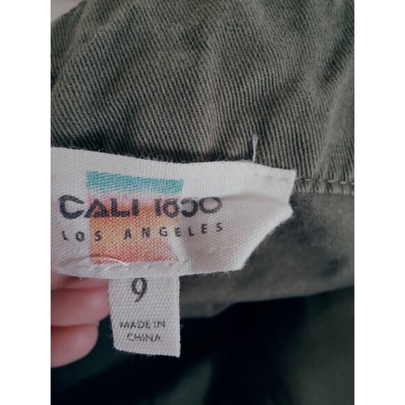 Cali 1850 Juniors Olive Green Cargo Zippered-Pocket Straight Leg Pants 9 NWOT - Picture 9 of 9